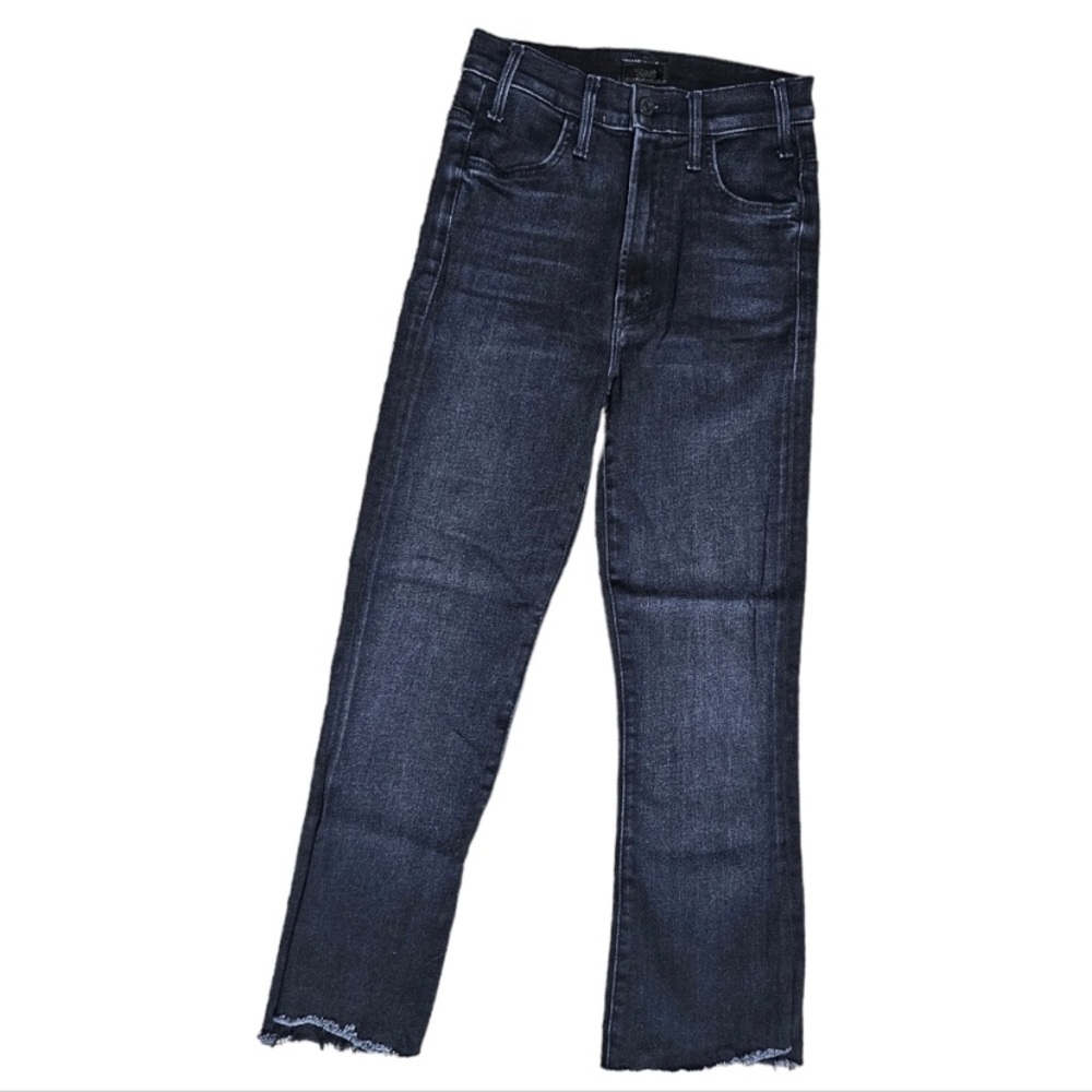 Mother The Hustler Bootcut Ankle Fray in Encounters at Night Black Wash